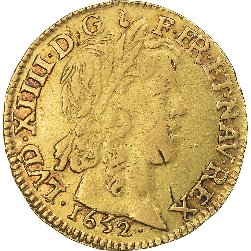 Moneta, Francja, Louis XIV, Louis d'or à la mèche longue, 1652, Limoges