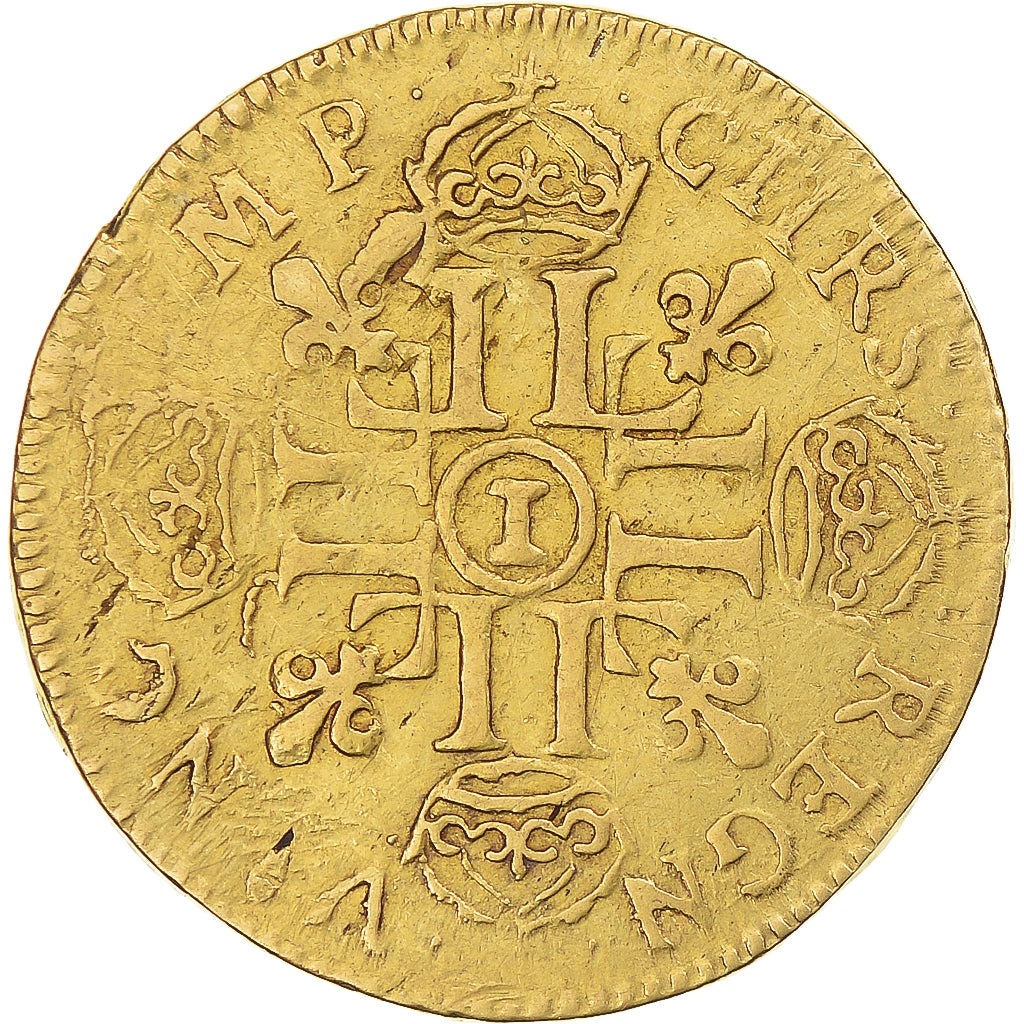 Moneta, Francja, Louis XIV, Louis d'or à la mèche longue, 1652, Limoges