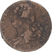 Moeda, França, Louis XVI, 2 Sols, 1792, Arras, VF(30-35), Cuivre, Gadoury:25