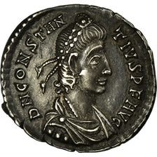 Coin, Constantius II, Silver Denarius, Siscia, AU(55-58), Silver, RIC:360