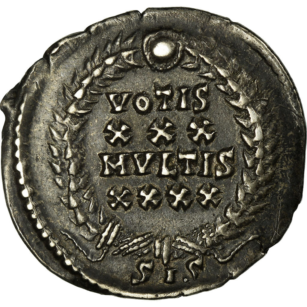 Coin, Constantius II, Silver Denarius, Siscia, AU(55-58), Silver, RIC:360
