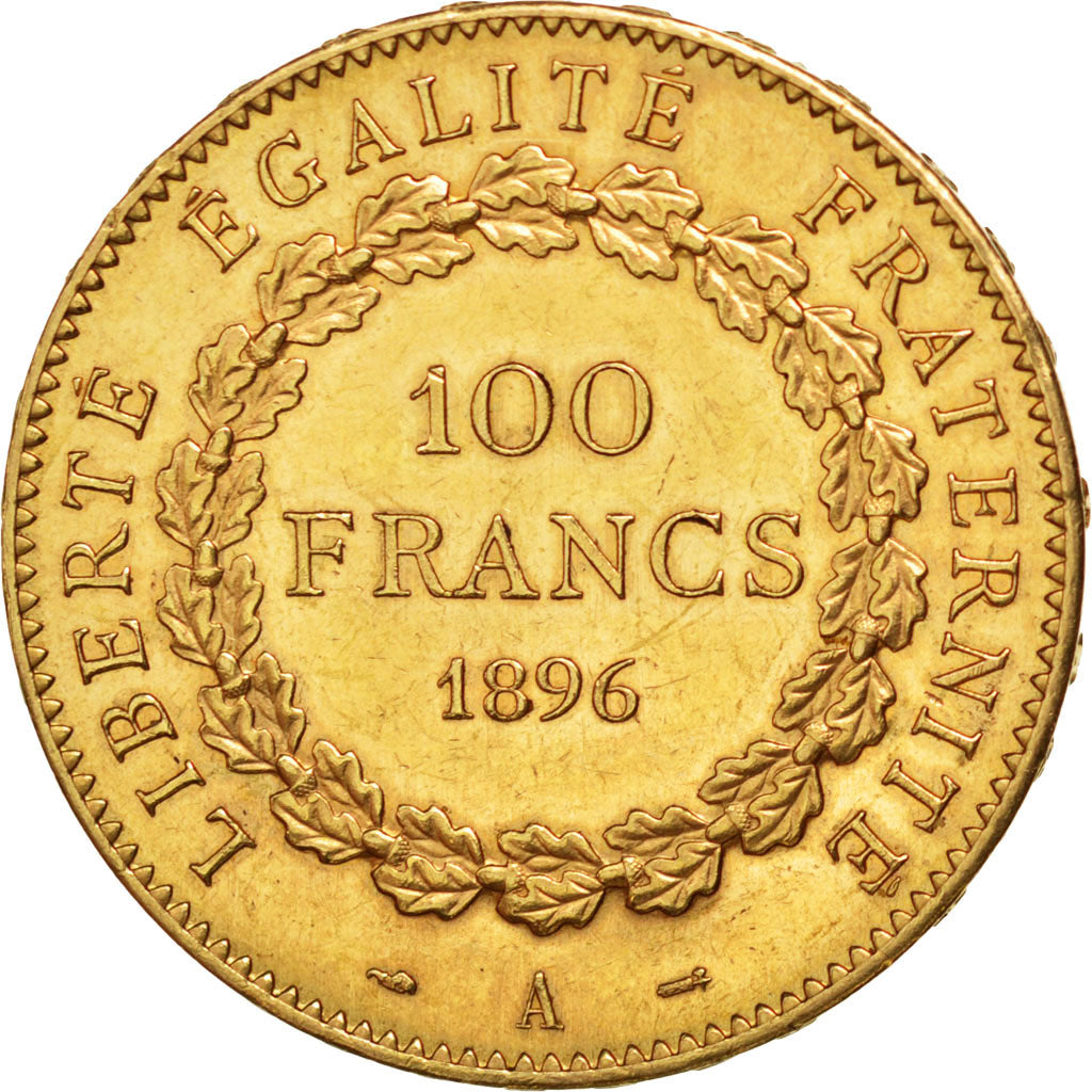 France, Génie, 100 Francs, 1896 A, Paris, Gold, KM:832, PCGS MS62