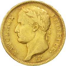 FRANCE, Napoléon I, 40 Francs, 1809, Lille, KM #696.6, EF(40-45), Gold, Gadoury 