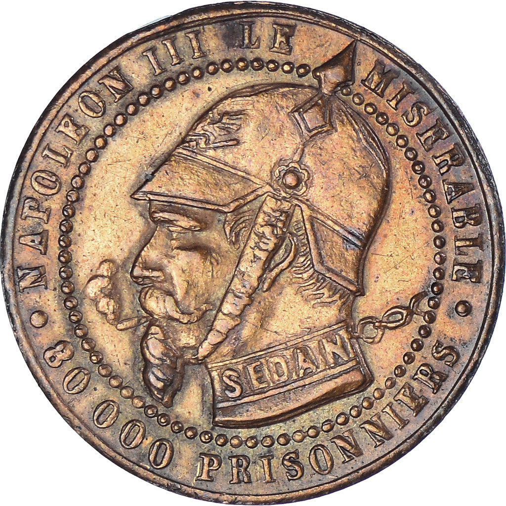 Francja, Monnaie satirique, Napoléon III, 1870, Bataille de Sedan, AU(50-53)