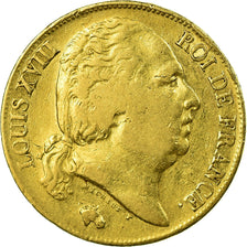 Monnaie, France, Louis XVIII, Louis XVIII, 20 Francs, 1818, Nantes, TB+, Or