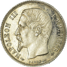 Francja, Napoleon III, 1 Franc, 1860, Paris, Srebro, AU(55-58), Gadoury:460