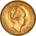 NETHERLANDS, 10 Gulden, 1925, KM #162, AU(55-58), Gold, 22.5, 6.73