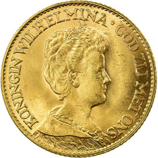 Moneda, Países Bajos, Wilhelmina I, 10 Gulden, 1917, EBC, Oro, KM:149