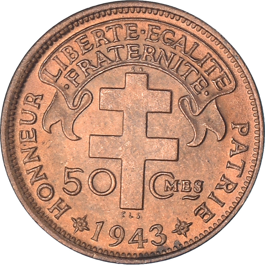 Coin, French Equatorial Africa, Cameroun, 50 Centimes, 1943, Pretoria