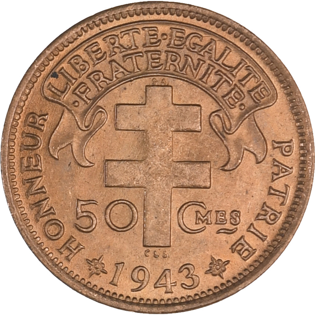 Coin, French Equatorial Africa, Cameroun, 50 Centimes, 1943, Pretoria