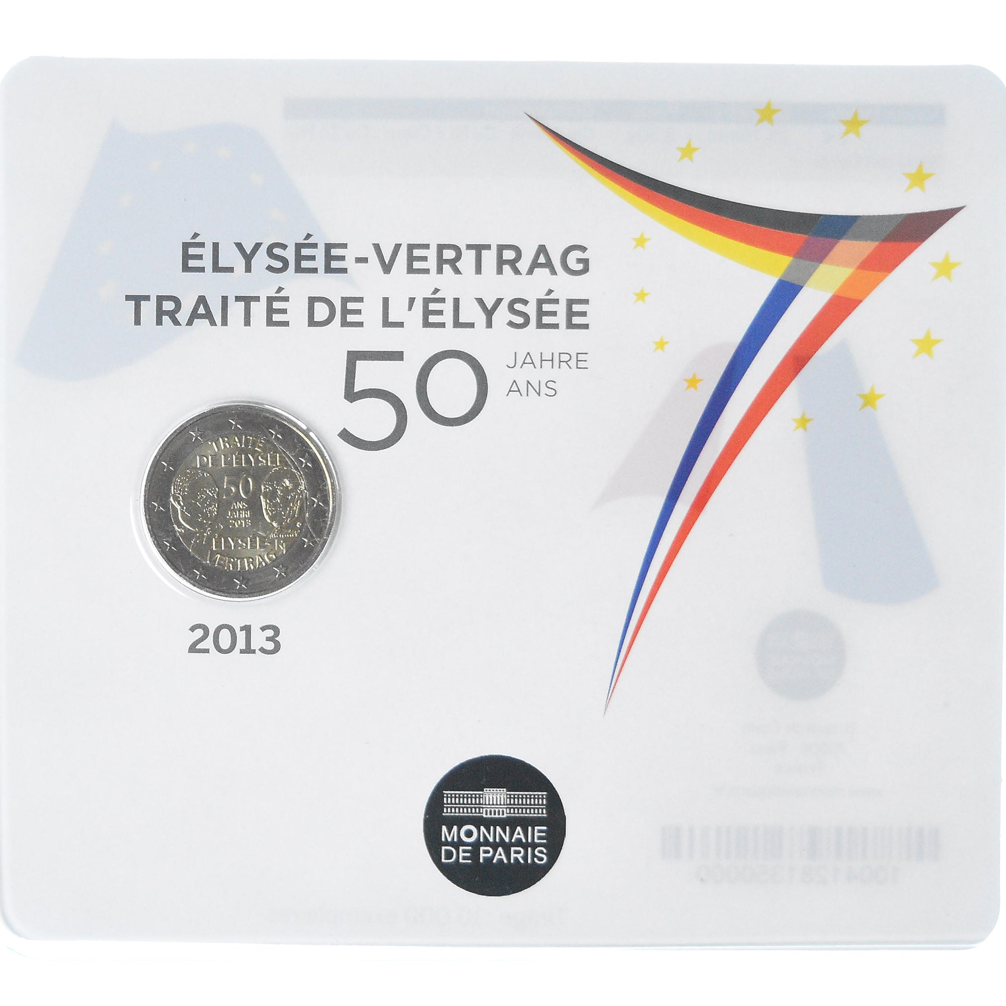 France, 2 Euro, 50 ans du traité de l'Élysée, 2013, Monnaie de Paris, BU