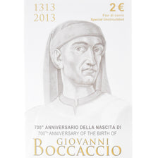 Italy, 2 Euro, Giovanni Boccaccio, 2013, Rome, Special Unc., MS(65-70)