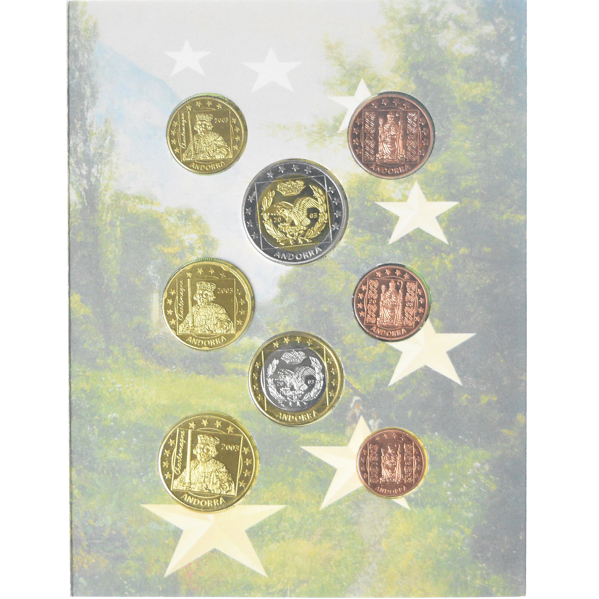 Andorra, Coffret 1c. à 2€, 2003, unofficial private essais, STGL