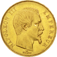 FRANCE, Napoléon III, 50 Francs, 1855, Paris, KM #785.1, AU(50-53), Gold, Gadour