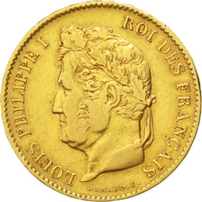 FRANCE, Louis-Philippe, 40 Francs, 1833, Paris, KM #747.1, VF(30-35), Gold,...