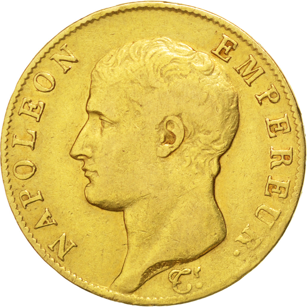 FRANCE, Napoléon I, 40 Francs, 1804, Paris, KM #664.1, VF(30-35), Gold, Gadoury 