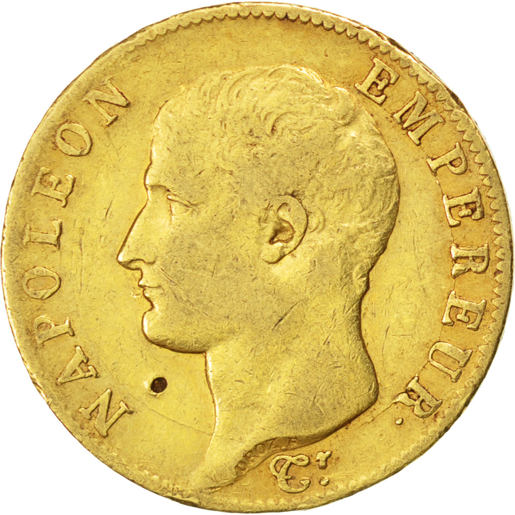 FRANCE, Napoléon I, 20 Francs, 1806, Paris, KM #674.1, VF(30-35), Gold, Gadoury 