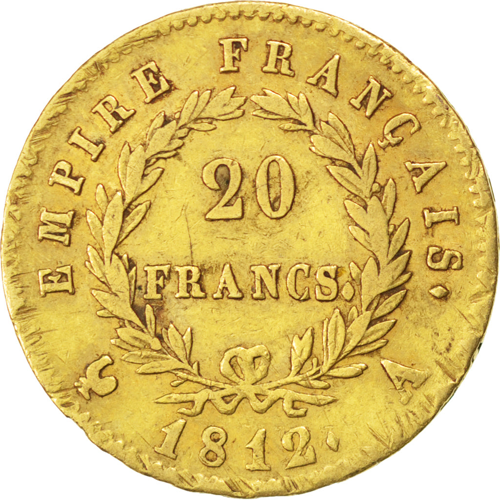 Francia, Napoléon I, 20 Francs, 1812, Paris, BB, Oro, KM:695.1, Gadoury:1025
