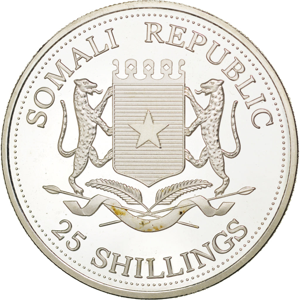 Somalia, 25 Schillings, 2004, MS(65-70), Cupro-nickel, 29.09