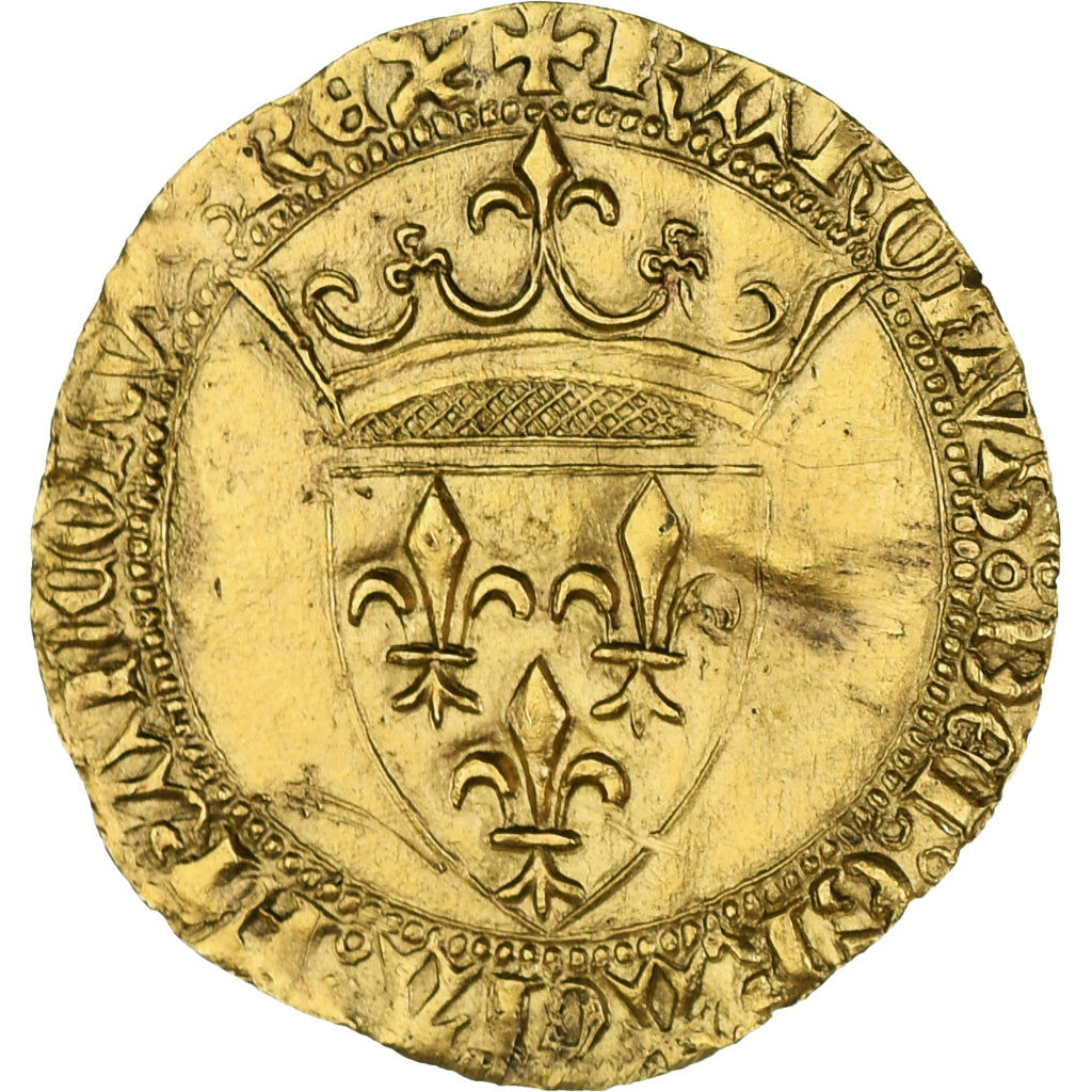 Coin, France, Charles VI, Ecu d'or, Paris, AU(50-53), Gold, Duplessy:369