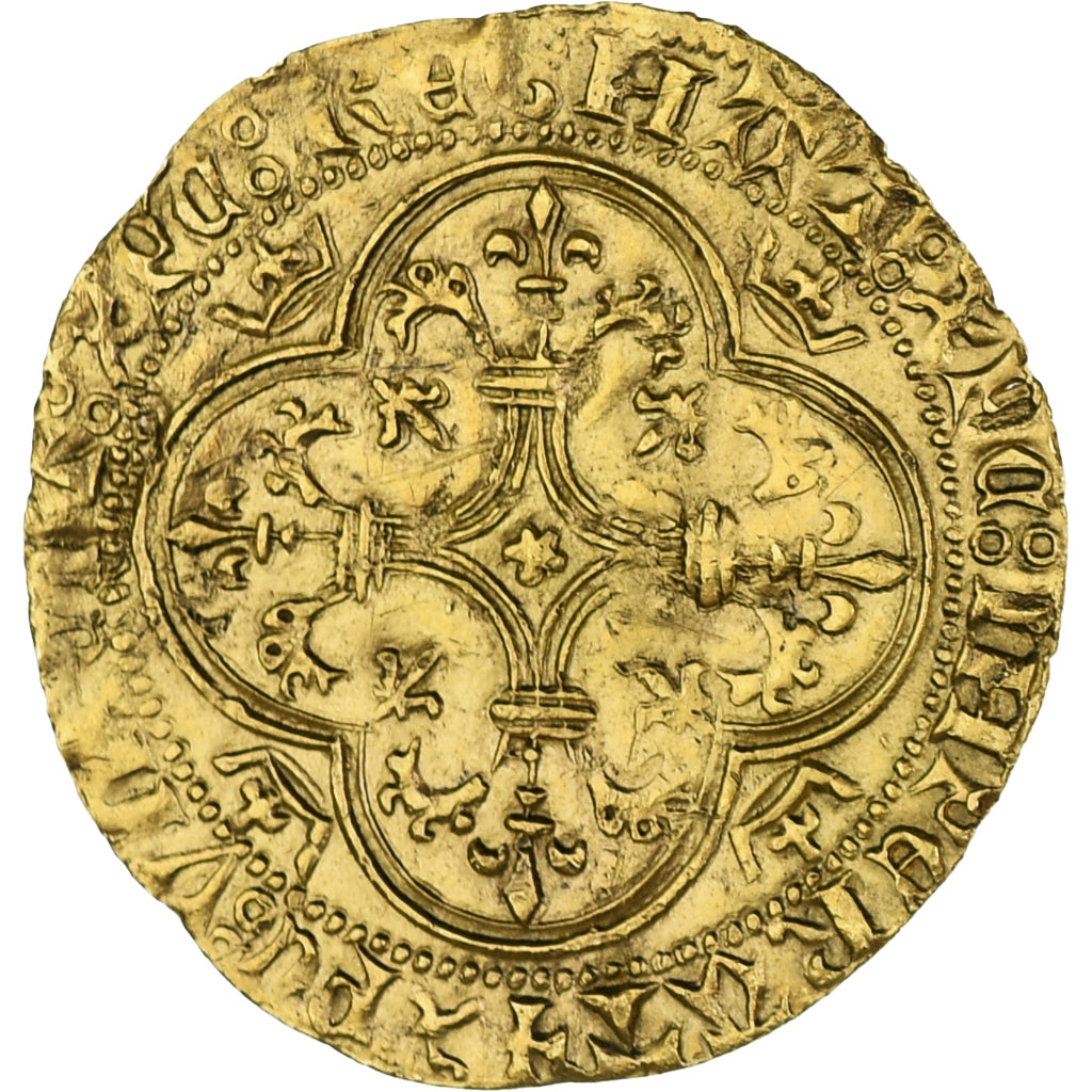 Coin, France, Charles VI, Ecu d'or, Paris, AU(50-53), Gold, Duplessy:369