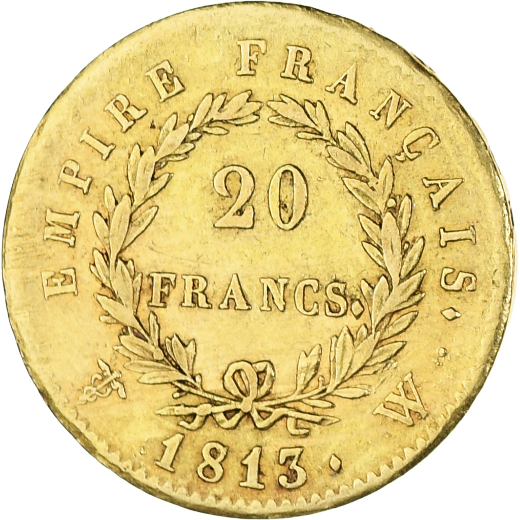 Moneda, Francia, Napoleon I, Napoléon I, 20 Francs, 1813, Lille, MBC+, Oro