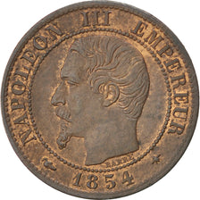FRANCE, Napoléon III, Centime, 1854, Strasbourg, KM #775.3, AU(55-58), Bronze, G