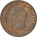 FRANCE, Napoléon III, Centime, 1854, Strasbourg, KM #775.3, AU(55-58), Bronze, G