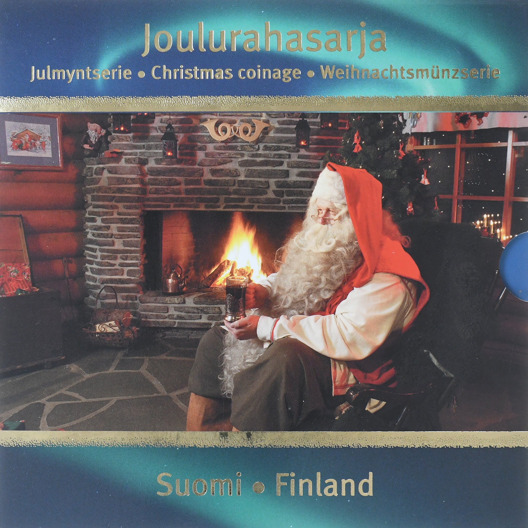 Finland, Coffret 1c. à 2€ + jeton, Christmas coinage, 2007, Mint of Finland