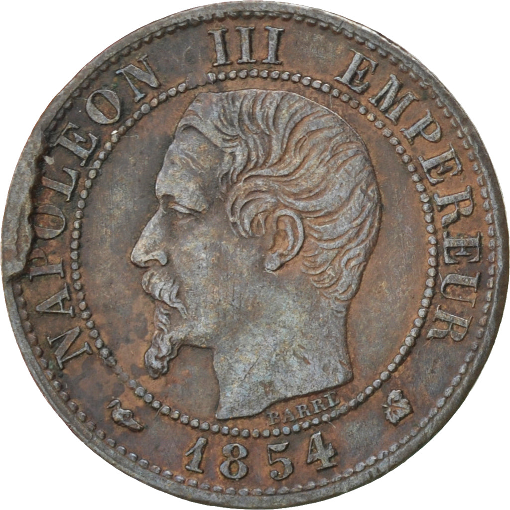 FRANCE, Napoléon III, Centime, 1854, Bordeaux, KM #775.5, EF(40-45), Bronze, G..