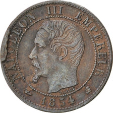FRANCE, Napoléon III, Centime, 1854, Bordeaux, KM #775.5, EF(40-45), Bronze, G..