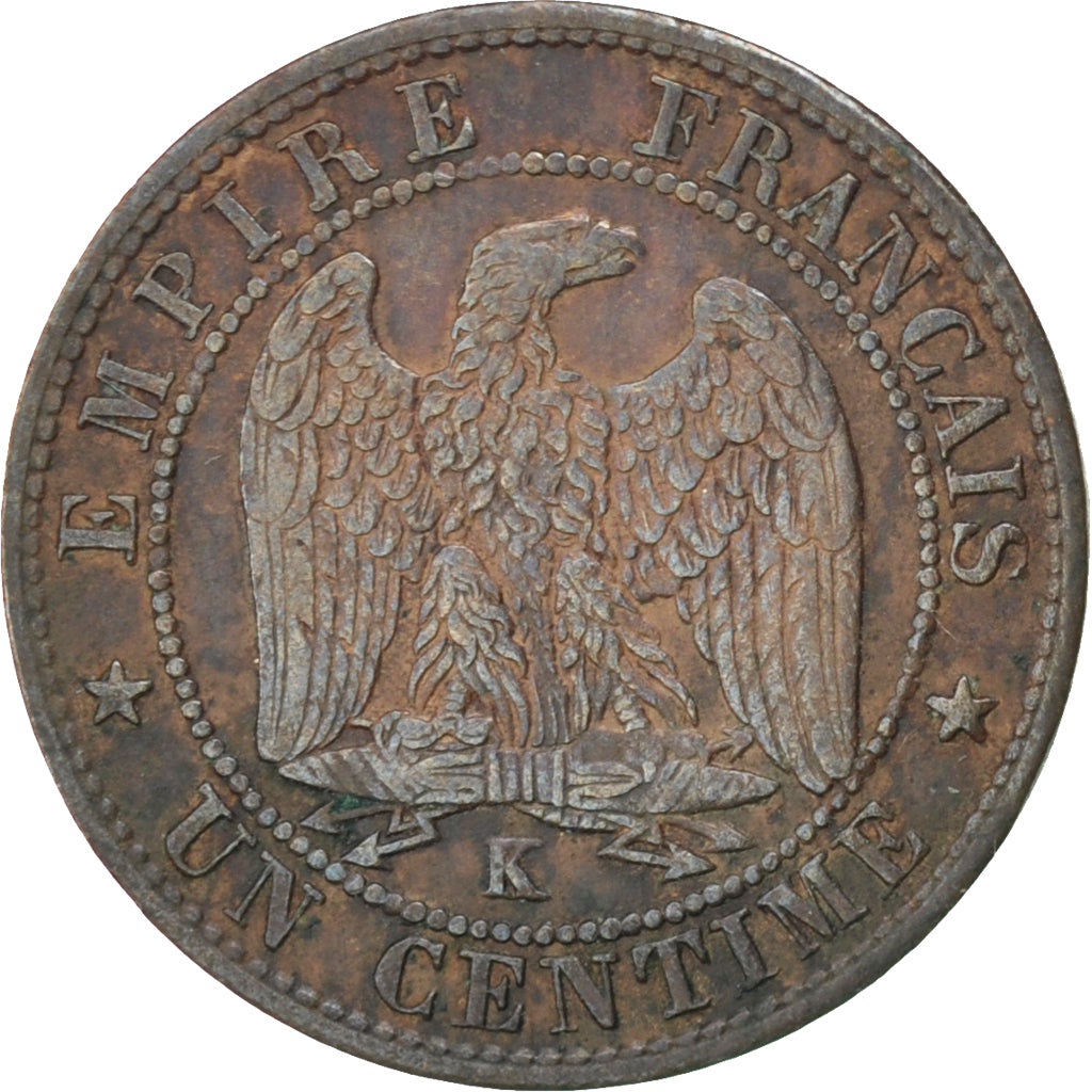 FRANCE, Napoléon III, Centime, 1854, Bordeaux, KM #775.5, EF(40-45), Bronze, G..