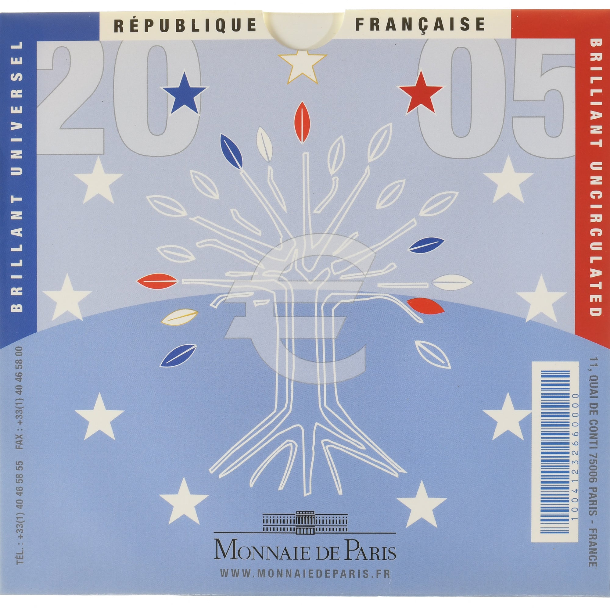 France, Coffret 1c. à 2€, 2005, Monnaie de Paris, BU, MS(65-70)