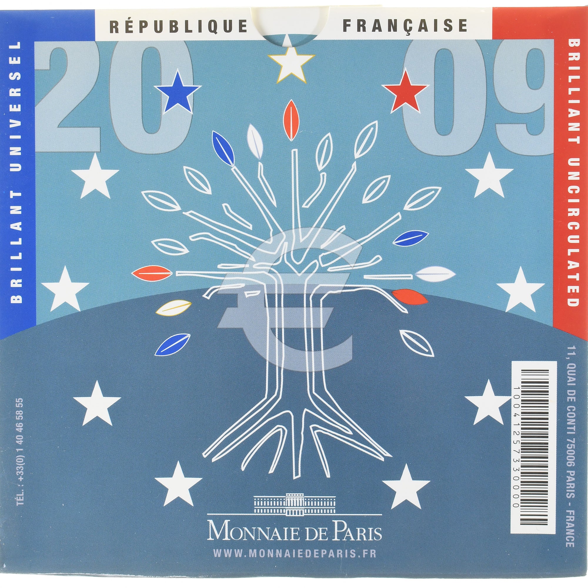 France, Coffret 1c. à 2€, 2009, Monnaie de Paris, BU, MS(65-70)