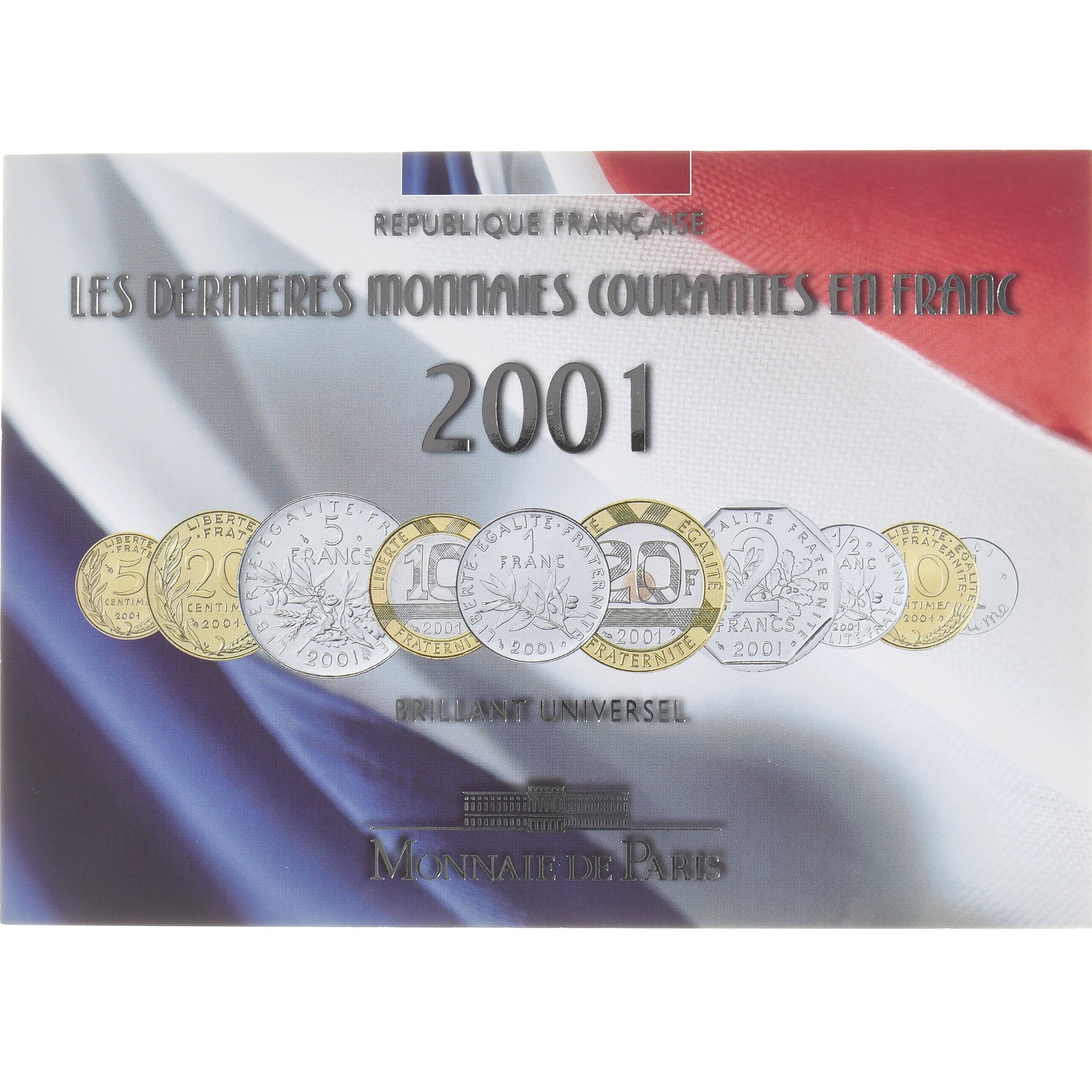 Münze, Frankreich, Coffret 1 c. à 20 frs., 2001, Monnaie de Paris, BU, STGL