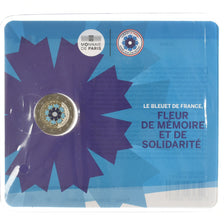 France, 2 Euro, bleuet de France, 2018, Monnaie de Paris, BU, colourized