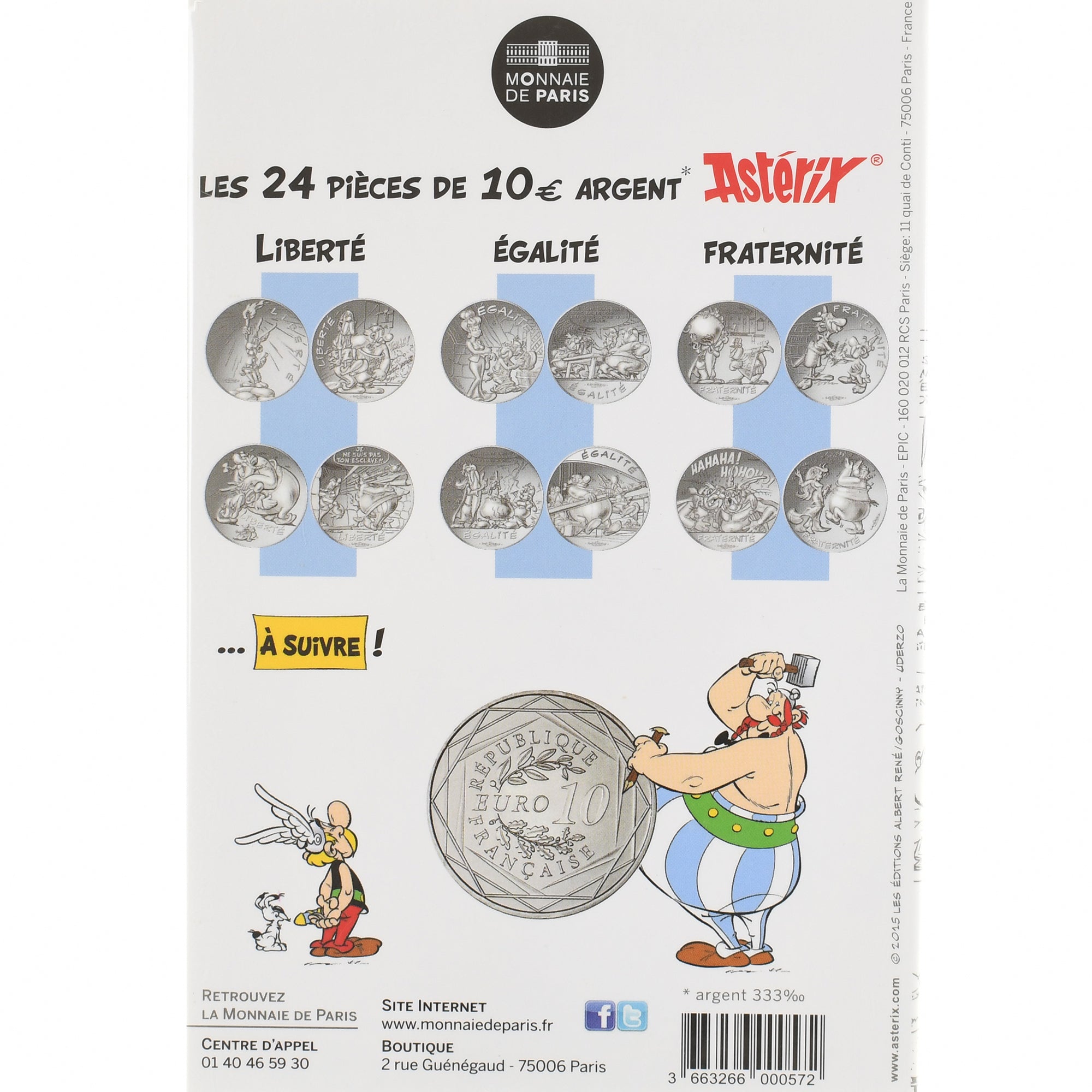 France, 10 Euro, Astérix Liberté (Cadeau de César), 2015, MDP, BU, FDC