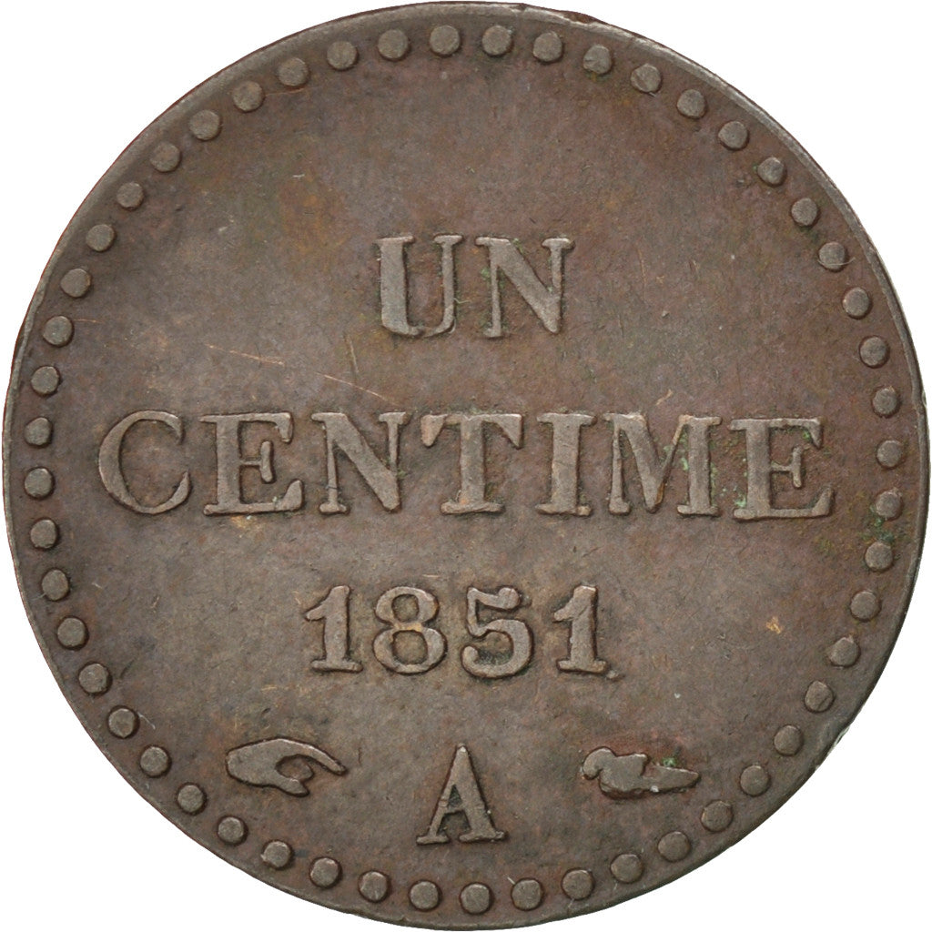 Coin, France, Dupré, Centime, 1851, Paris, AU(50-53), Bronze, KM:754