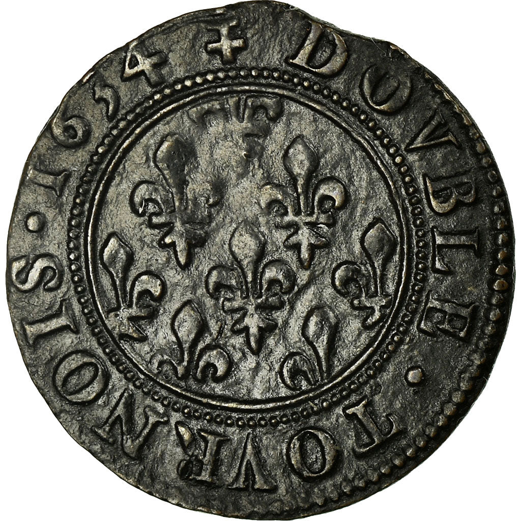 Coin, France, Double Tournois, 1633, EF(40-45), Copper, CGKL:698