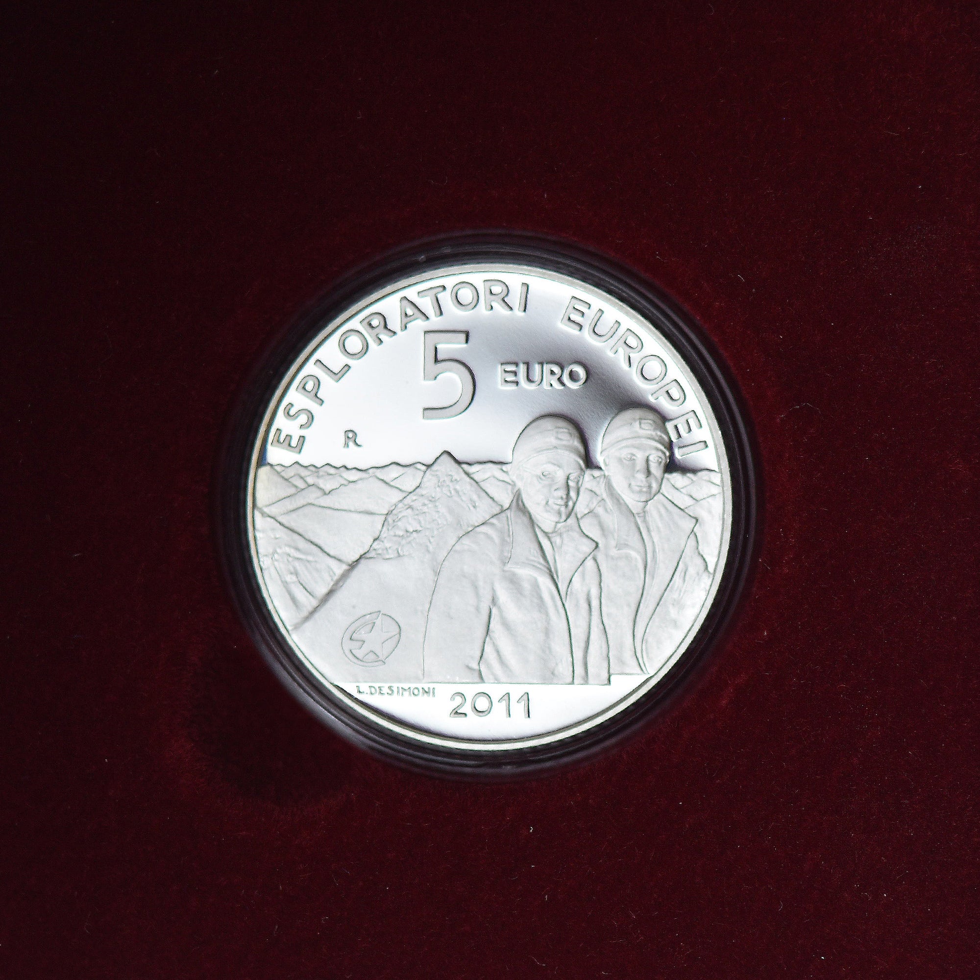 San Marino, 5 Euro, European Explorers, 2011, Rome, BE, MS(65-70), Silver