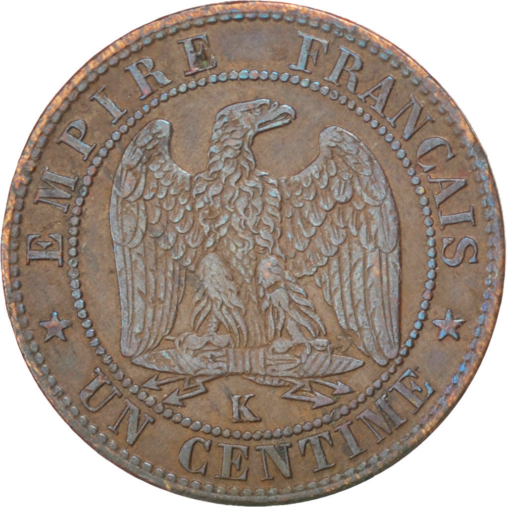 FRANCE, Napoléon III, Centime, 1861, Bordeaux, KM #795.3, EF(40-45), Bronze, G..