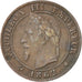 FRANCE, Napoléon III, Centime, 1862, Strasbourg, KM #795.2, AU(50-53), Bronze, G