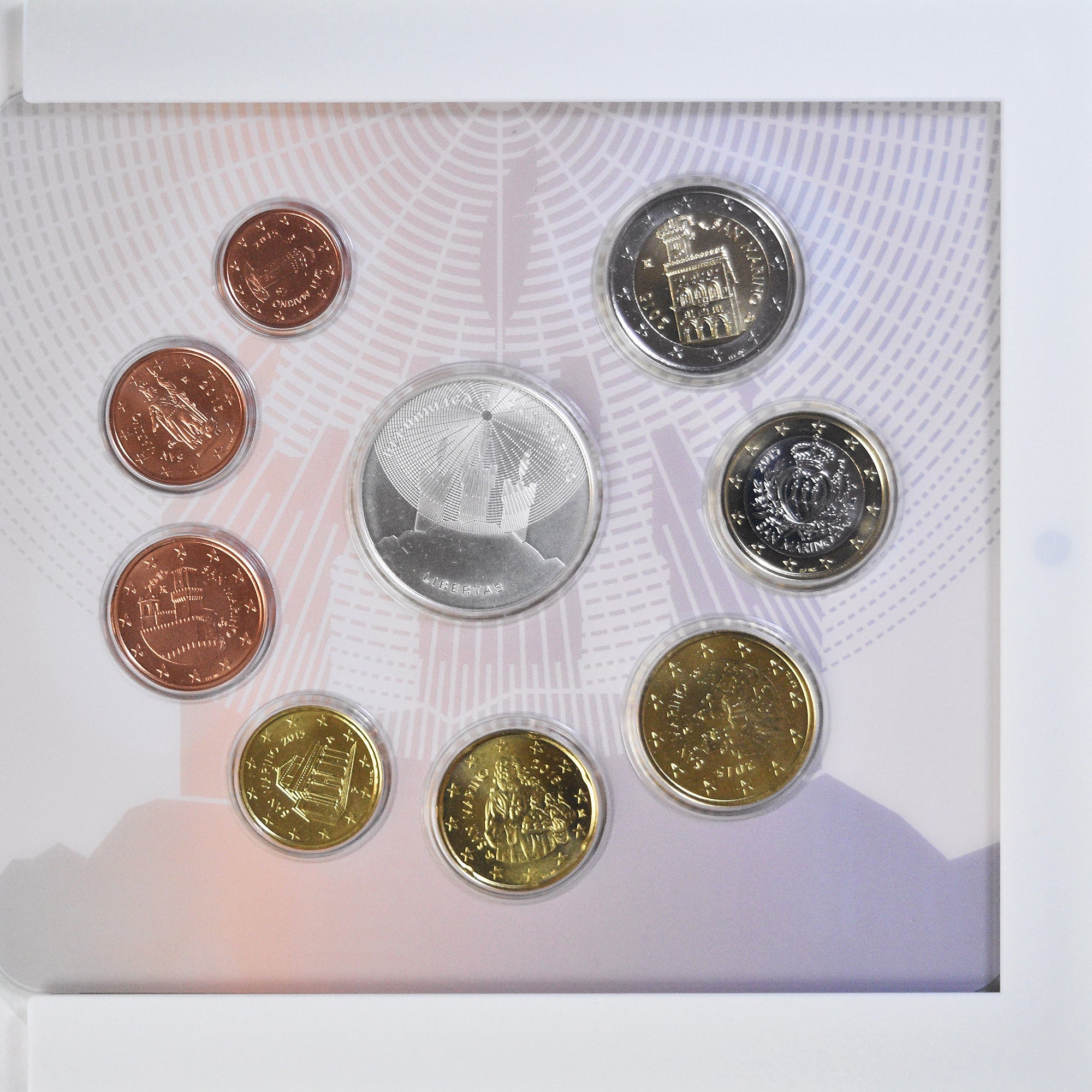 San Marino, Coffret 1c. à 5€, Anno internazionale de la luce, 2015, Rome