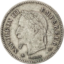 FRANCE, Napoléon III, 20 Centimes, 1867, Paris, KM #808.1, EF(40-45), Silver, G.