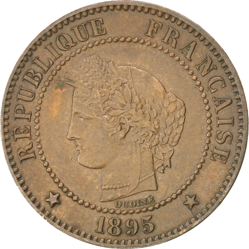 Coin, France, Cérès, 2 Centimes, 1895, Paris, AU(55-58), Bronze, KM:827.1