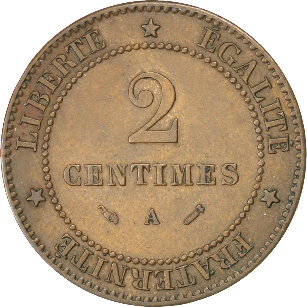 Coin, France, Cérès, 2 Centimes, 1895, Paris, AU(55-58), Bronze, KM:827.1