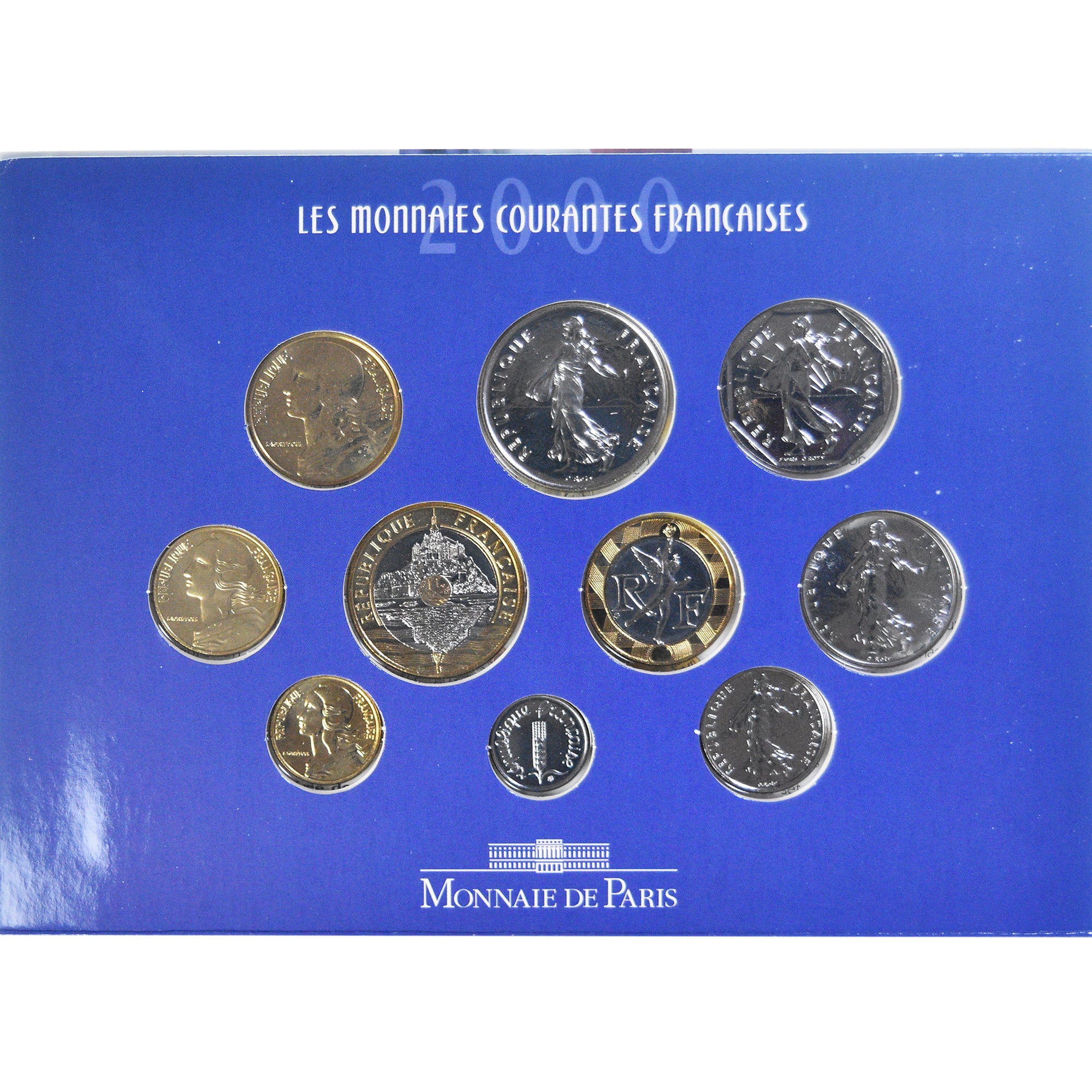 France, Coffret 1 c. à 20 frs., 2000, Monnaie de Paris, BU, FDC