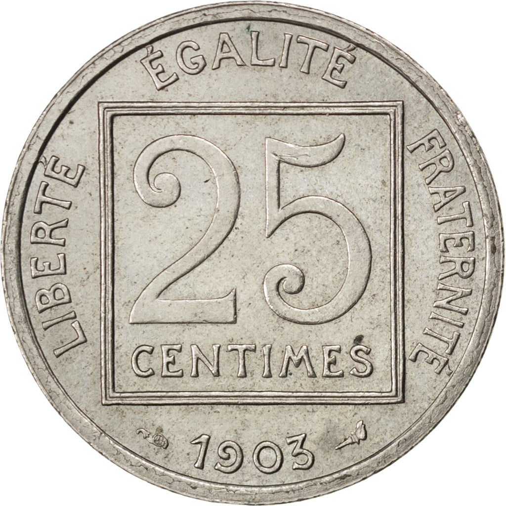 Moneda, Francia, Patey, 25 Centimes, 1903, EBC, Níquel, KM:855, Gadoury:362