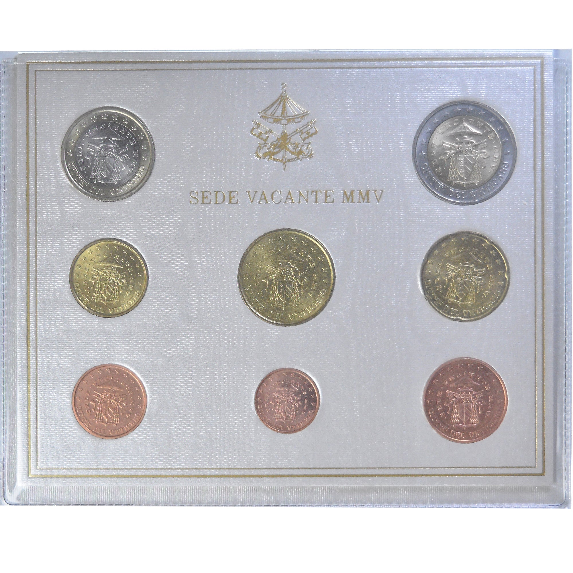 Vaticano, Sede Vacante, Coffret 1c. à 2€, 2005, Rome, BU, FDC, N.C.