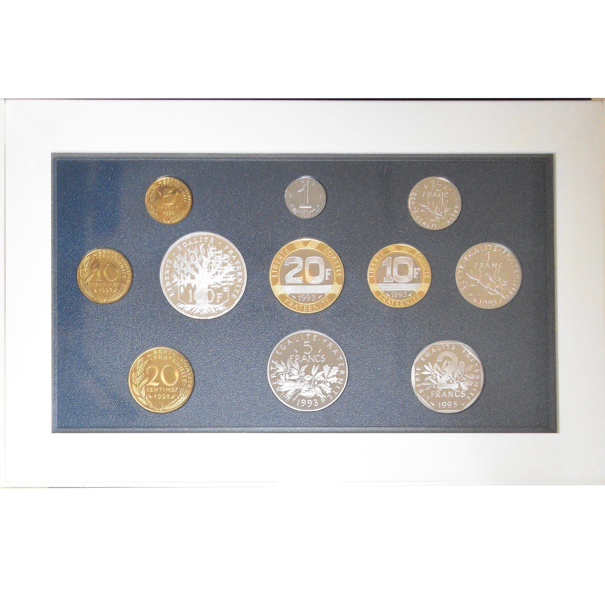 Moeda, França, Coffret 1 c. à 100 frs., 1993, Monnaie de Paris, BE, MS(65-70)